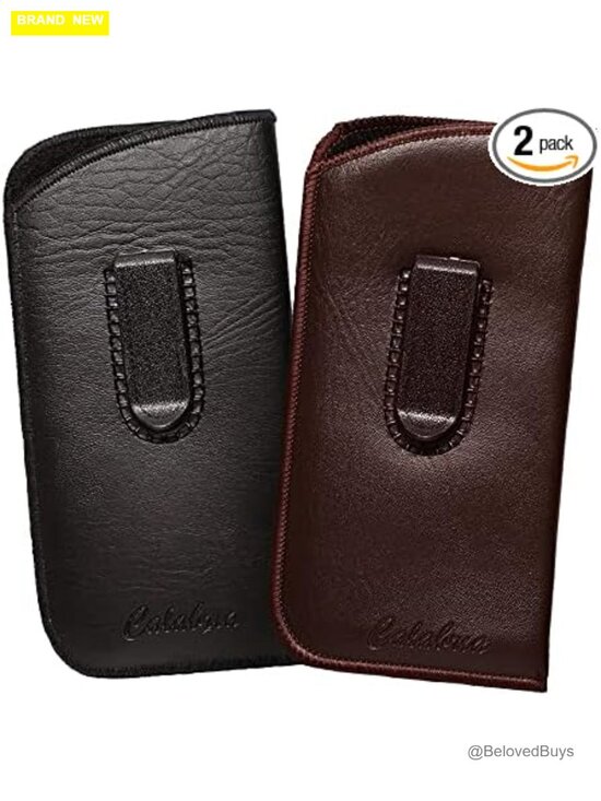 Slim Faux Leather Eyeglass Case Slip-In Design 2 Pack Pouch for Glasses main image 4